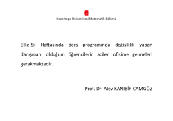 Elke-Sil Haftasında ders programında değişiklik yapan danışmanı