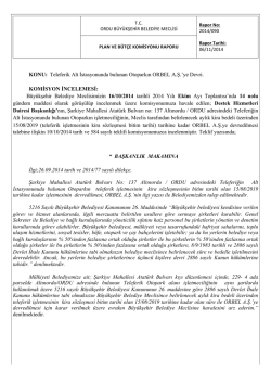 90. komisyon raporu - Ordu Büyükşehir Belediyesi