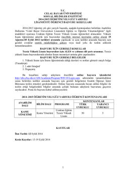 tc celal bayar &uuml;niversitesi sosyal bilimler enstit&uuml;s&uuml; 2014-2015