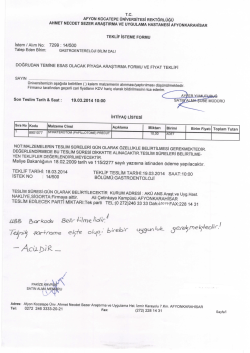 T.c. AFYON KOCATEPE ÜNİVERSİTESİ REKTÖRLÜÇÜ AHMET