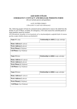 Acil Bilgi Formu - AKD Kids Etiler