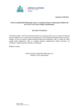 2014-54 Vadesi Ge&ccedil;tiği Halde &Ouml;denmemiş Vergi