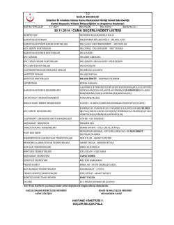 30.11.2014 / cuma ge&ccedil;erli n&ouml;bet listesi