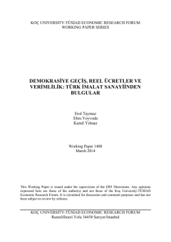 demokrasiye ge&ccedil;iş, reel &uuml;cretler ve verimlilik - EAF