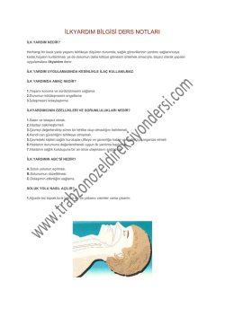 İlk Yardım Bilgisi Ders Notları