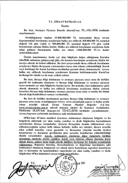 İzahname &ndash; &Ouml;zet - Ziraat Bankası