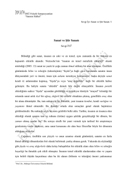 Prof. Dr. Sevgi İyi: Sanat ve Şiir Sanatı
