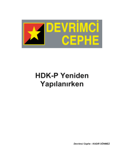 HDK-P Yeniden Yapılanırken