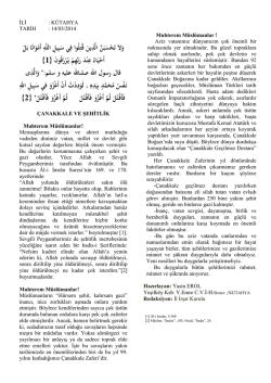 &Ccedil;anakkale ve Şehitlik