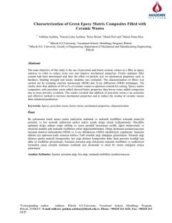 Characterization Of Green Epoxy Matrix Composites Filled With