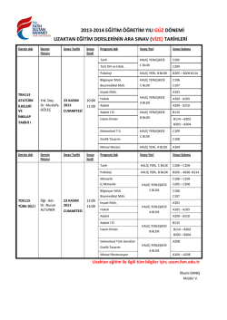 2013-2014 EĞİTİM &Ouml;ĞRETİM YILI G&Uuml;Z D&Ouml;NEMİ UZAKTAN