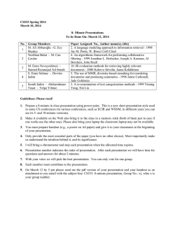 CS533 Spring 2014 March 10, 2014 8
