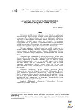 Afganistan ve Stavropol Türkmenlerinin