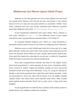 Muharrem Ayı-Hicret-Aşure G&uuml;n&uuml; (Vaaz)