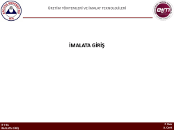 imalata giriş - A. Alper Cerit, PhD