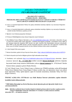 2014-2015 Eğitim-&Ouml;ğretim Yılı G&uuml;z Yarıyılı Lisans&uuml;st&uuml; Programlara