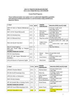2014-2015 G&uuml;z D&ouml;nemi Genel Sınav Programı