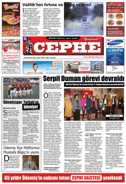23.01.2015 Tarihli Cephe Gazetesi