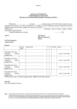 D&uuml;zce &Uuml;niversitesi İ&ccedil;inden Yaz Okulu dersi almak i&ccedil;in başvuru formu