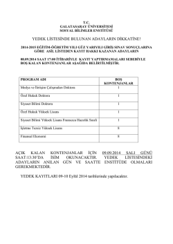 bos-kontenjlar_14-15.. - Sosyal Bilimler Enstit&uuml;s&uuml;