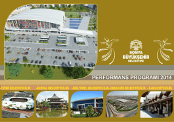 2014 Yılı Performans Programı - Konya B&uuml;y&uuml;kşehir Belediyesi