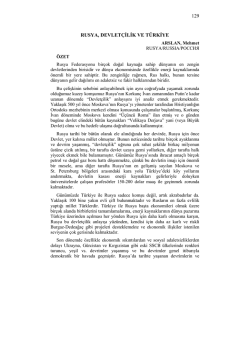 ARSLAN, Mehmet-RUSYA, DEVLET&Ccedil;İLİK VE T&Uuml;RKİYE
