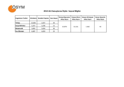 2014-ALS Sonu&ccedil;larına İlişkin Sayısal Bilgiler