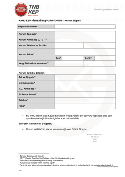 KAMU KEP HİZMETİ BAŞVURU FORMU &ndash; Kurum