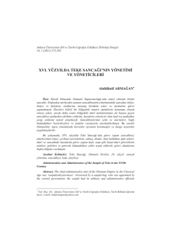 PDF - Ankara &Uuml;niversitesi Dergiler Veritabanı