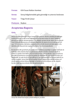 Savaş b&ouml;lgelerindeki gıda g&uuml;venliği ve yetersiz beslenme