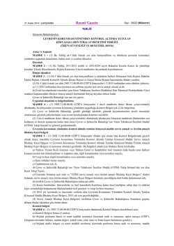 &Ccedil;evrenin Korunması Y&ouml;n&uuml;nden Kontrol Altında