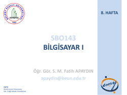 8. hafta sunusu - Kdz. Ereğli MYO