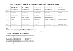 SPOR Y&Ouml;NETİCİLİĞİ B&Ouml;L&Uuml;M&Uuml; 2013