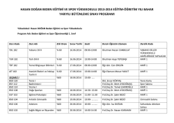 hasan doğan beden eğitimi ve spor y&uuml;ksekokulu 2013