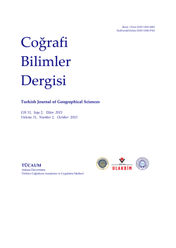 Coğrafi Bilimler Dergisi - Ankara &Uuml;niversitesi Dergiler Veritabanı