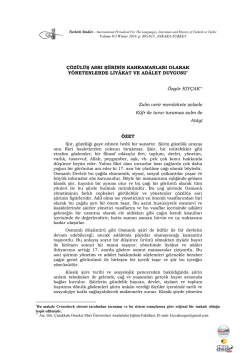 &Ccedil;&ouml;z&uuml;l&uuml;ş Asrı Şiirinin Kahramanları Olarak