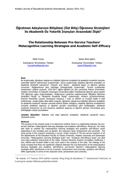 Full Article - ajesi - Anadolu &Uuml;niversitesi