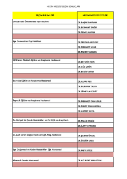 SE&Ccedil;İM BİRİMLERİ HEKİM MECLİSİ &Uuml;YELERİ