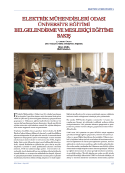 elektrik m&uuml;hendisleri odası &uuml;niversite eğitimi belgelendirme