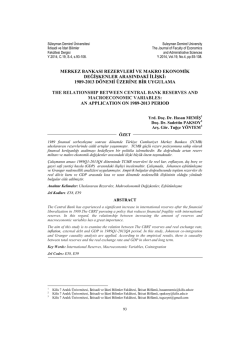 Merkez Bankası Rezervleri ve Makro Ekonomik Değişkenler