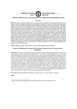 ilk&ouml;ğretim okullarında g&ouml;rev yapan &ouml;ğretmenlerin iş g&uuml;&ccedil;l&uuml;klerinin