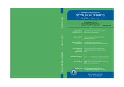 Dış Kapak - Sosyal Bilimler Dergisi