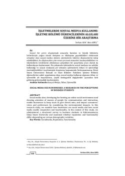 İşletmelerde Sosyal Medya Kullanımı