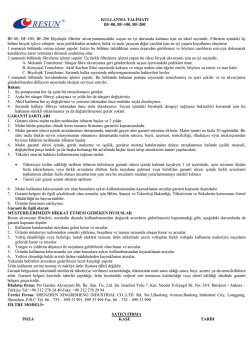 KULLANMA TALİMATI BF-80, BF-100, BF-200 BF-80, BF