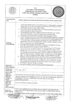 Teknik Şartname - İstanbul Üniversitesi