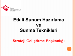 Etkili Sunum Teknikleri - Strateji Geliştirme Başkanlığı
