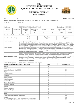 işletme kaynakları planlaması - İ&Uuml; AUZEF End&uuml;stri M&uuml;hendisliği