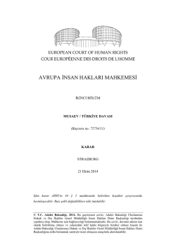 21 Ekim 2014 tarihli Musaev v. T&uuml;rkiye Kararı