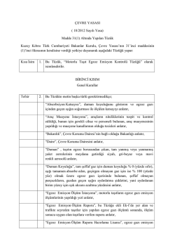 &Ccedil;EVRE YASASI ( 18/2012 Sayılı Yasa) Madde 31(1) Altında Yapılan