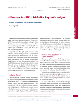 PDF - İnfluenza A H1N1 &ndash; Meksika kaynaklı salgın